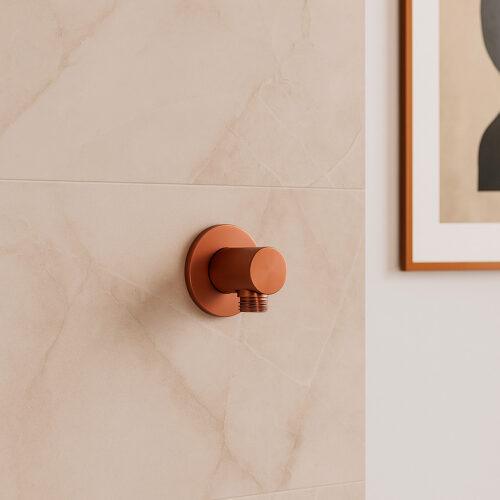 Attache murale flexible pour douchette en acier inox 316L couleur or rose