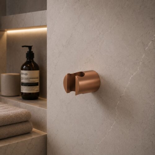 Support mural pour douchette or rose acier inox 316L