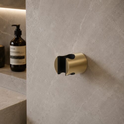 Support mural pour douchette or acier inox 316L anticorrosion