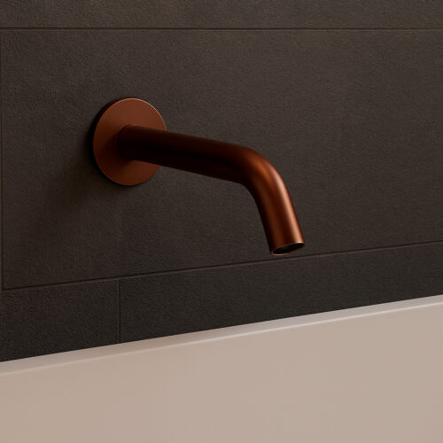Robinets muraux en inox satine 316L finition or rose resistant a la corrosion