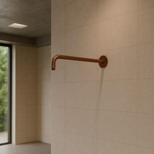 Bras de douche mural en acier inoxydable 316L finition or rose resistant