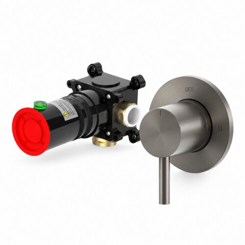 Commande de deviateur mural noire en acier inoxydable 316L