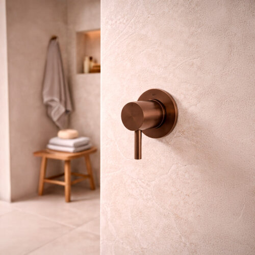 Deviateur mural en inox 316L couleur or rose pour salle de bains moderne
