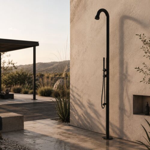 Douche En Acier Inoxydable 316l Pour Usage Exterieur Sined Bosa Nera