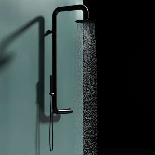Douche Deau Chaude Et Froide Exterieure Sined Cabras Black Wall