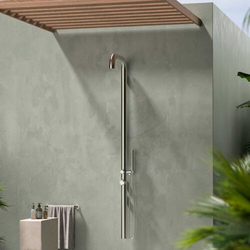 Douche Exterieure Chaude Et Froide Chia Wall Inox