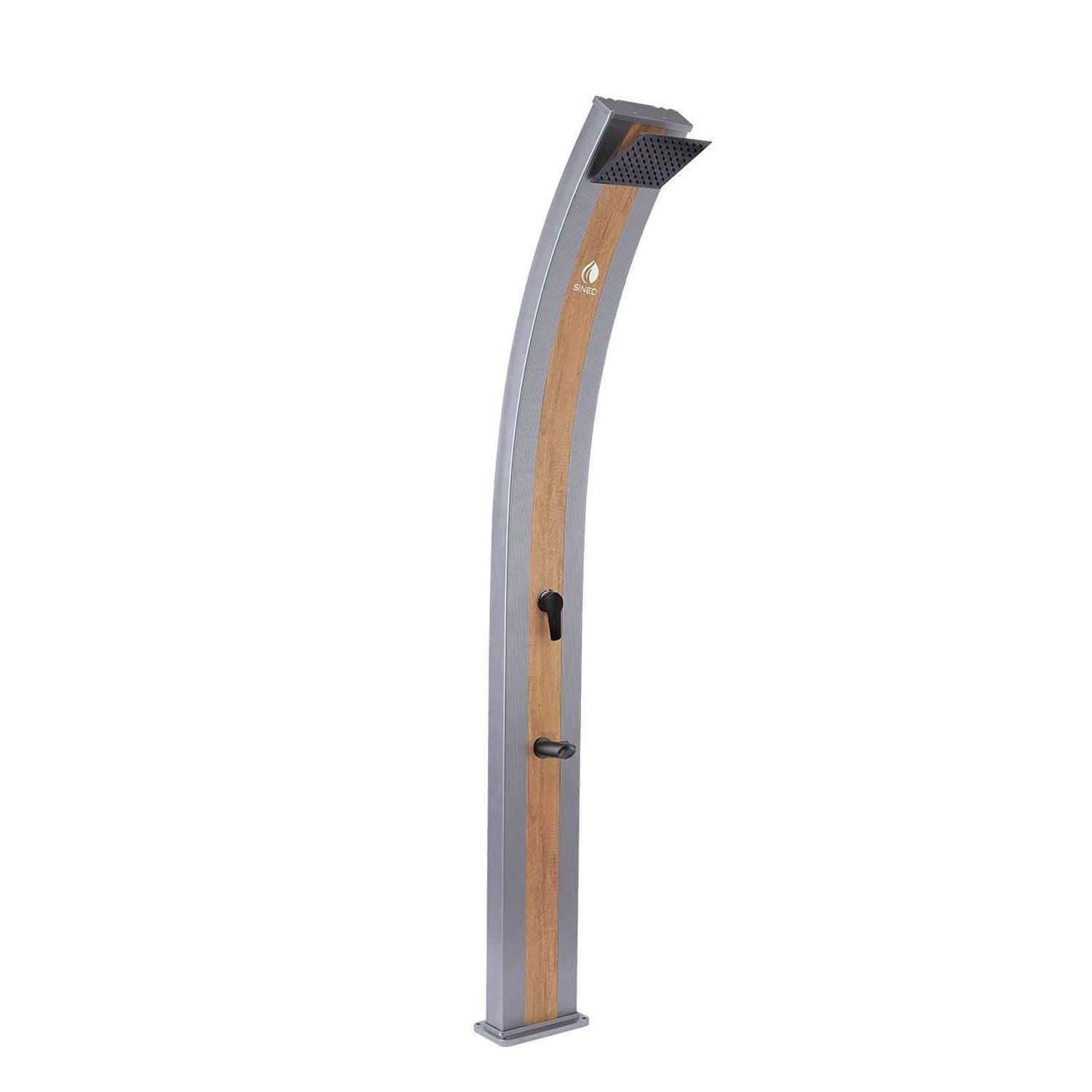 Sined Doccia Ella Grigia Douche Solaire En Aluminium Avec Lavepieds – Image 2