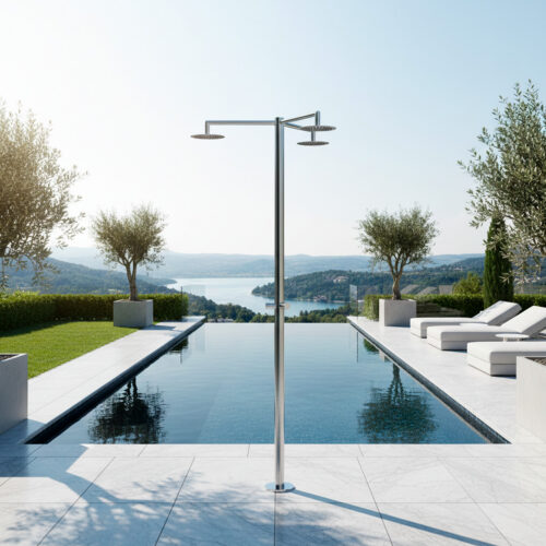 Sined Shower Inox Cerbero 3t Outdoor Cold Water 3 Shower Heads