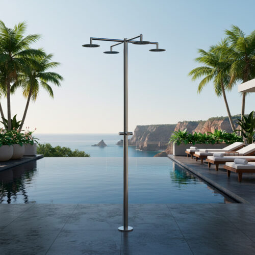 Douche Exterieure Deau Froide 4 Pommeaux De Douche Sined Inox Idra 4t
