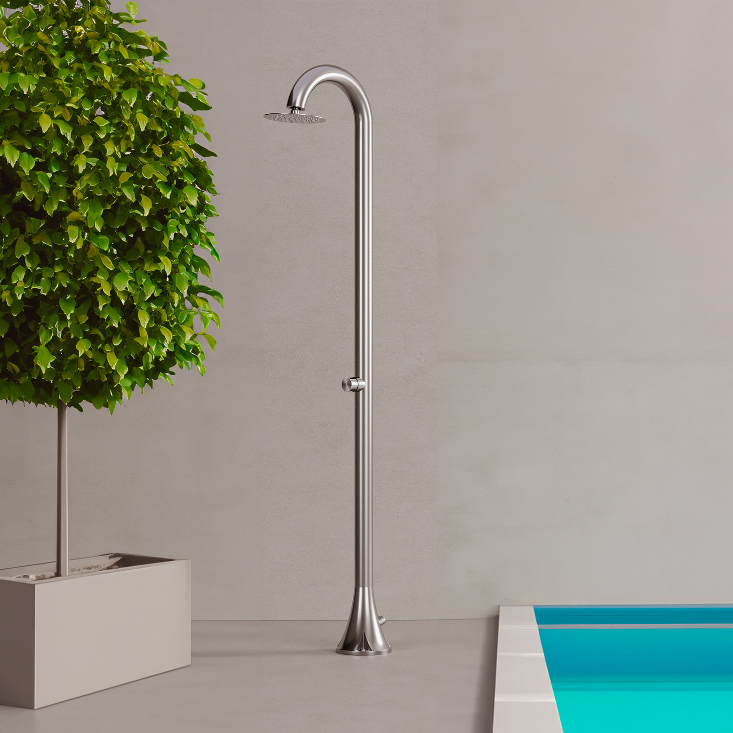 Douche exterieure temporisee inox satine acier inox 316L eau froide – Image 5