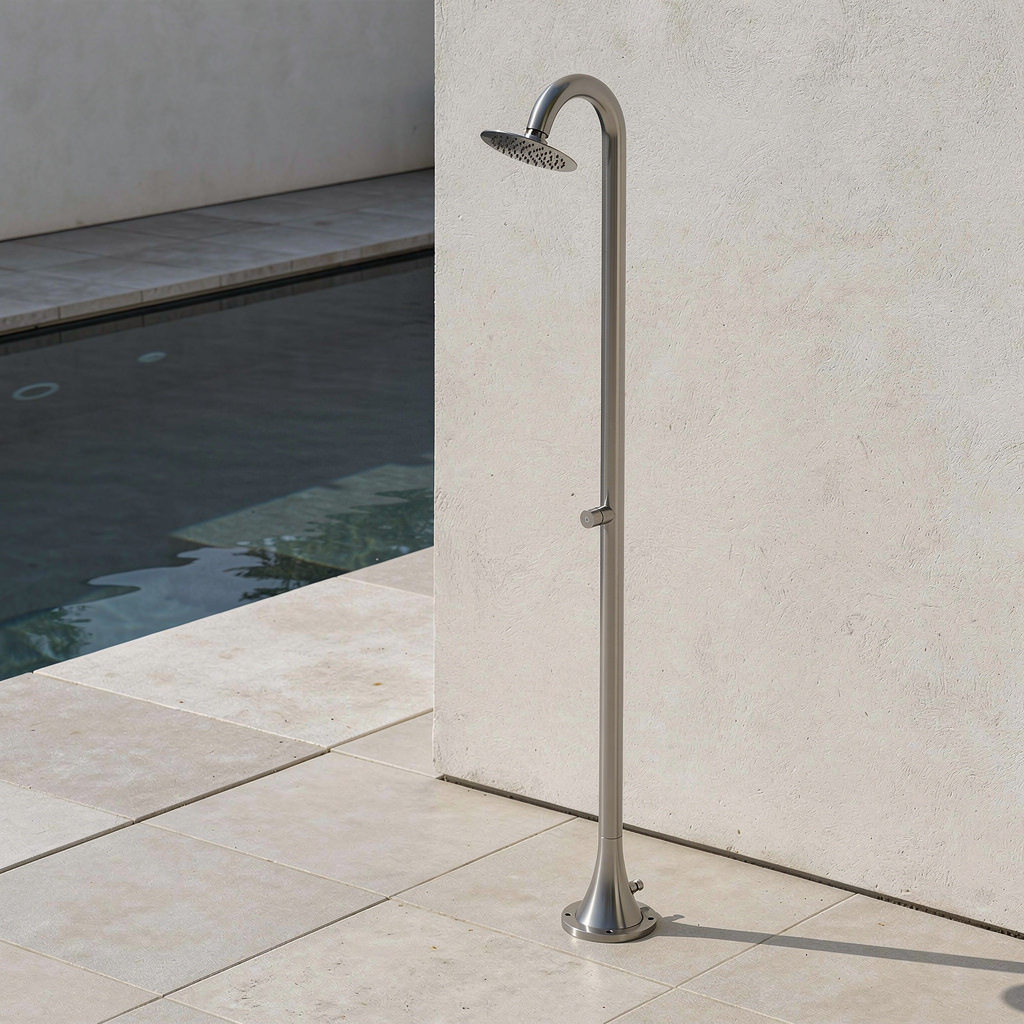 Douche exterieure temporisee inox satine acier inox 316L eau froide – Image 6