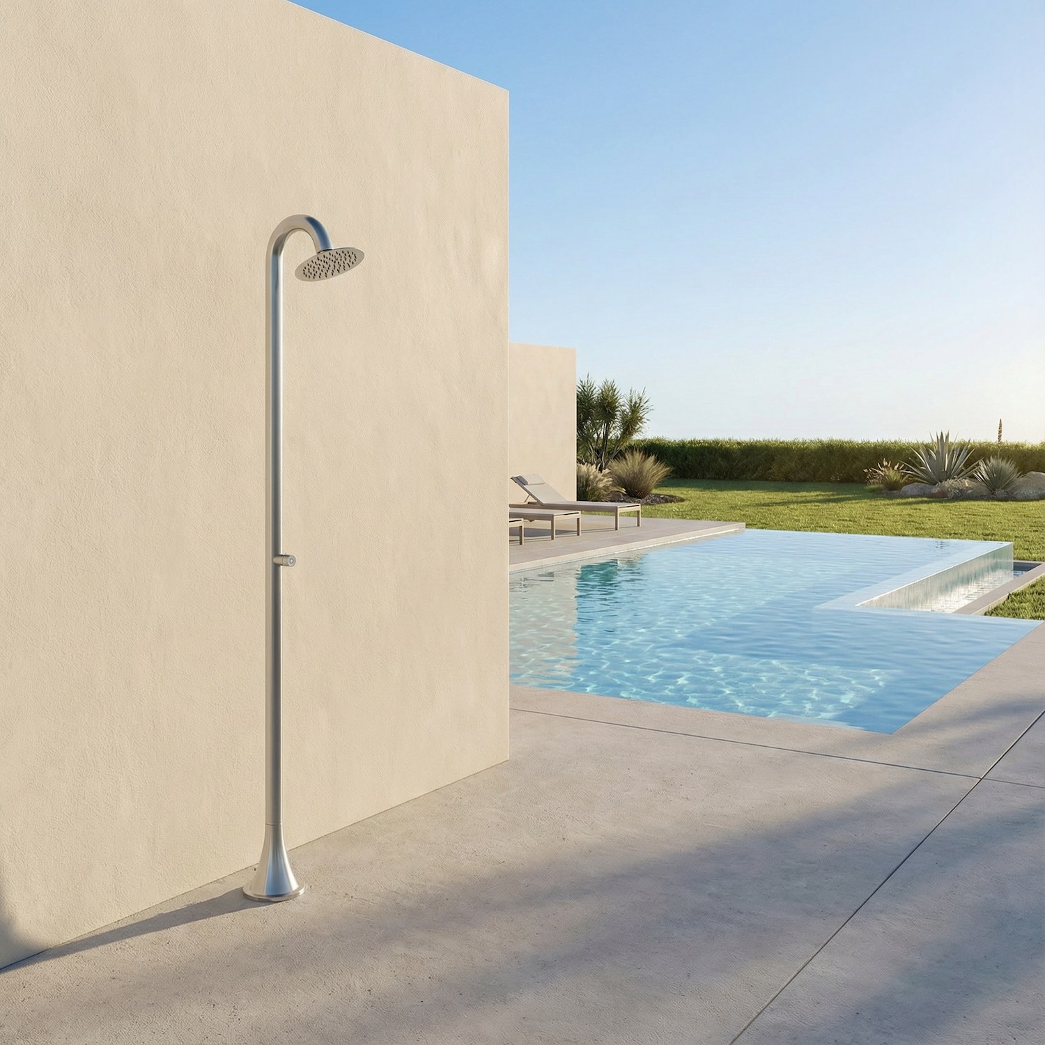 Douche exterieure temporisee inox satine acier inox 316L eau froide – Image 7