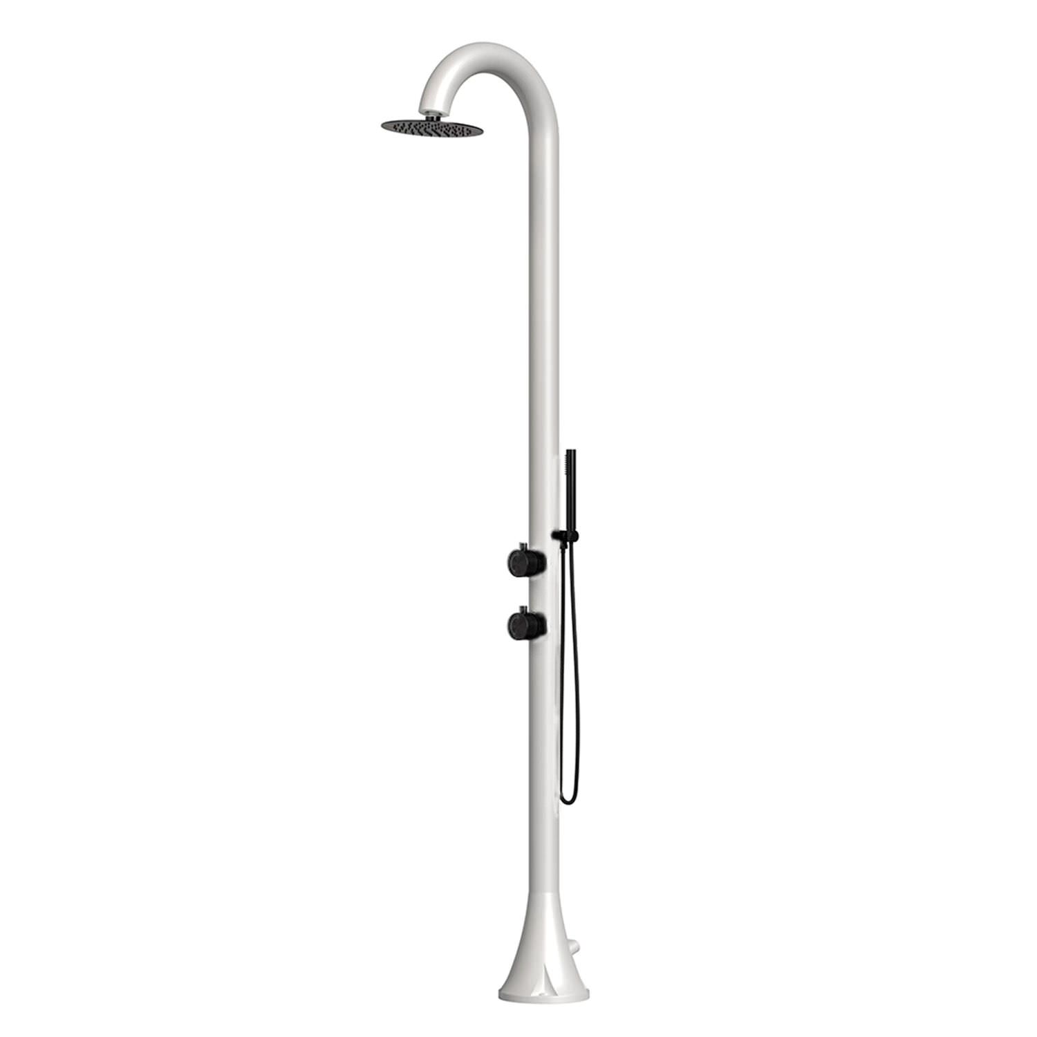 Douche blanche et noire en acier inox 316L nautique avec douchette mobile – Image 2