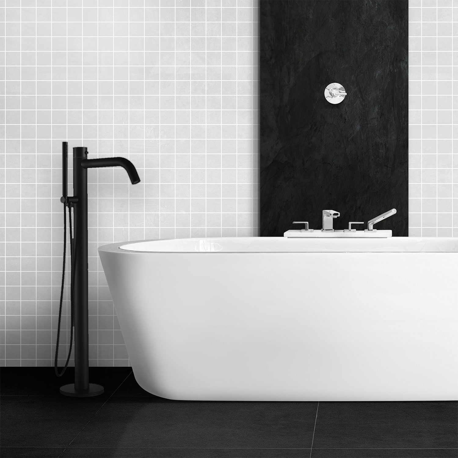 Sined Oristano Robinet De Baignoire Exterieur En Acier Inoxydable Noir – Image 4