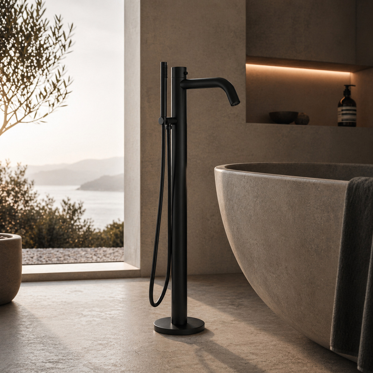 Sined Oristano Robinet De Baignoire Exterieur En Acier Inoxydable Noir – Image 6