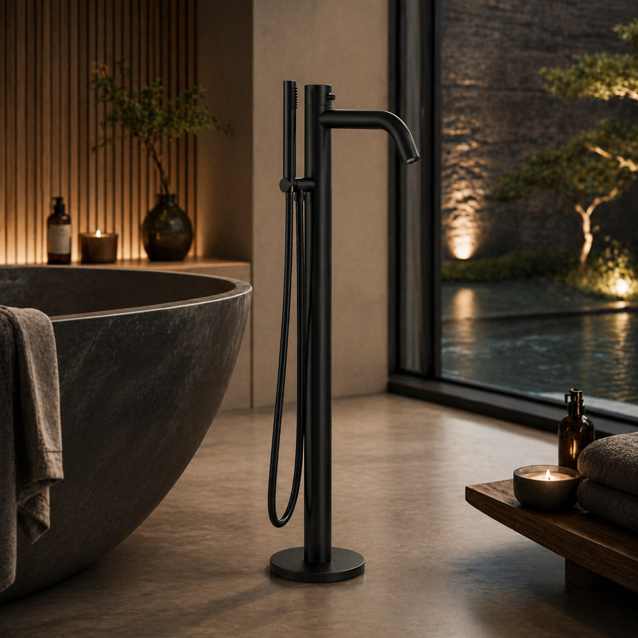 Sined Oristano Robinet De Baignoire Exterieur En Acier Inoxydable Noir – Image 7