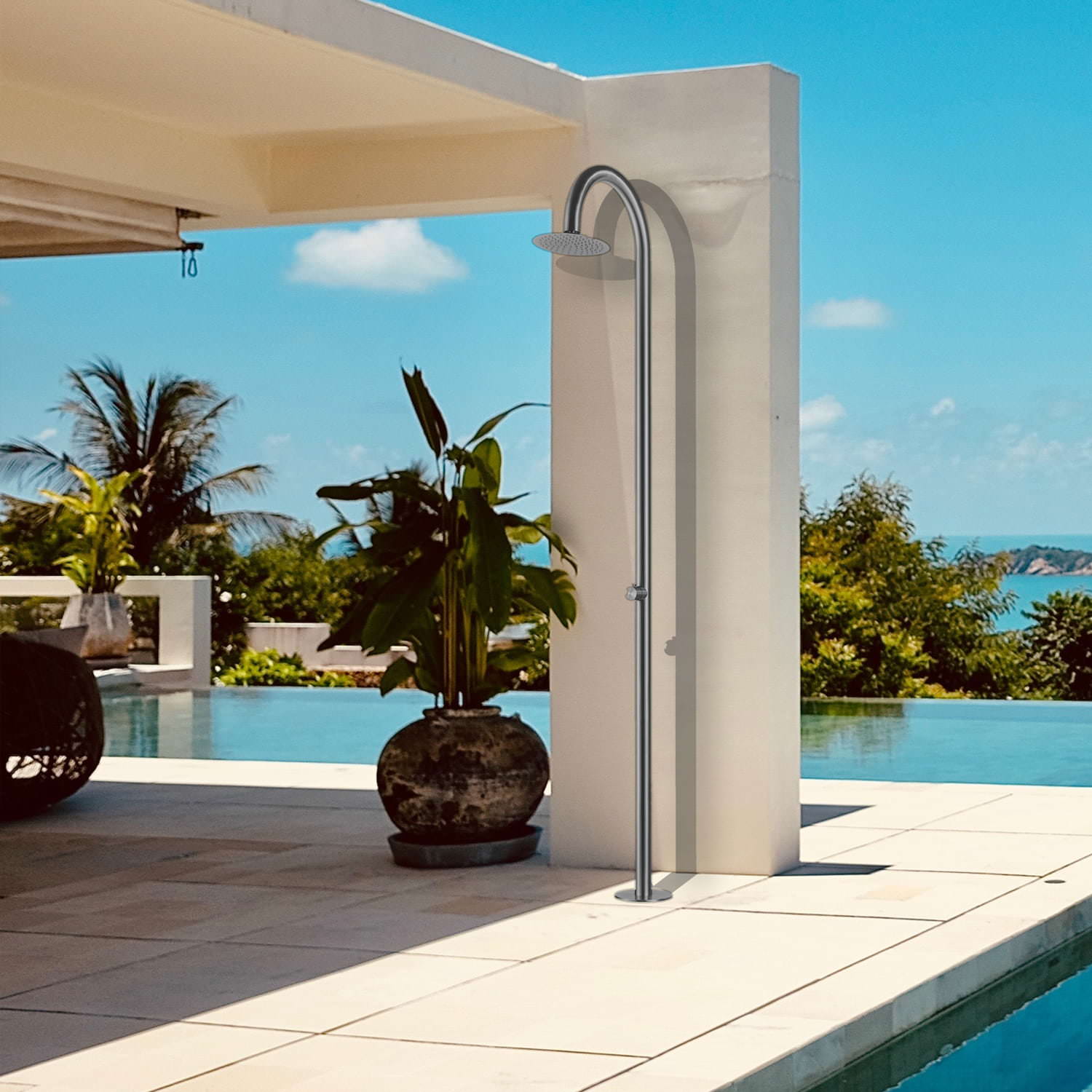Douche De Piscine a Eau Froide En Acier Inox 316l Sined Doccia Palau – Image 7