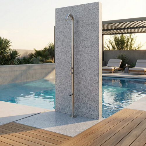 Douche inox 316L gris canon de fusil