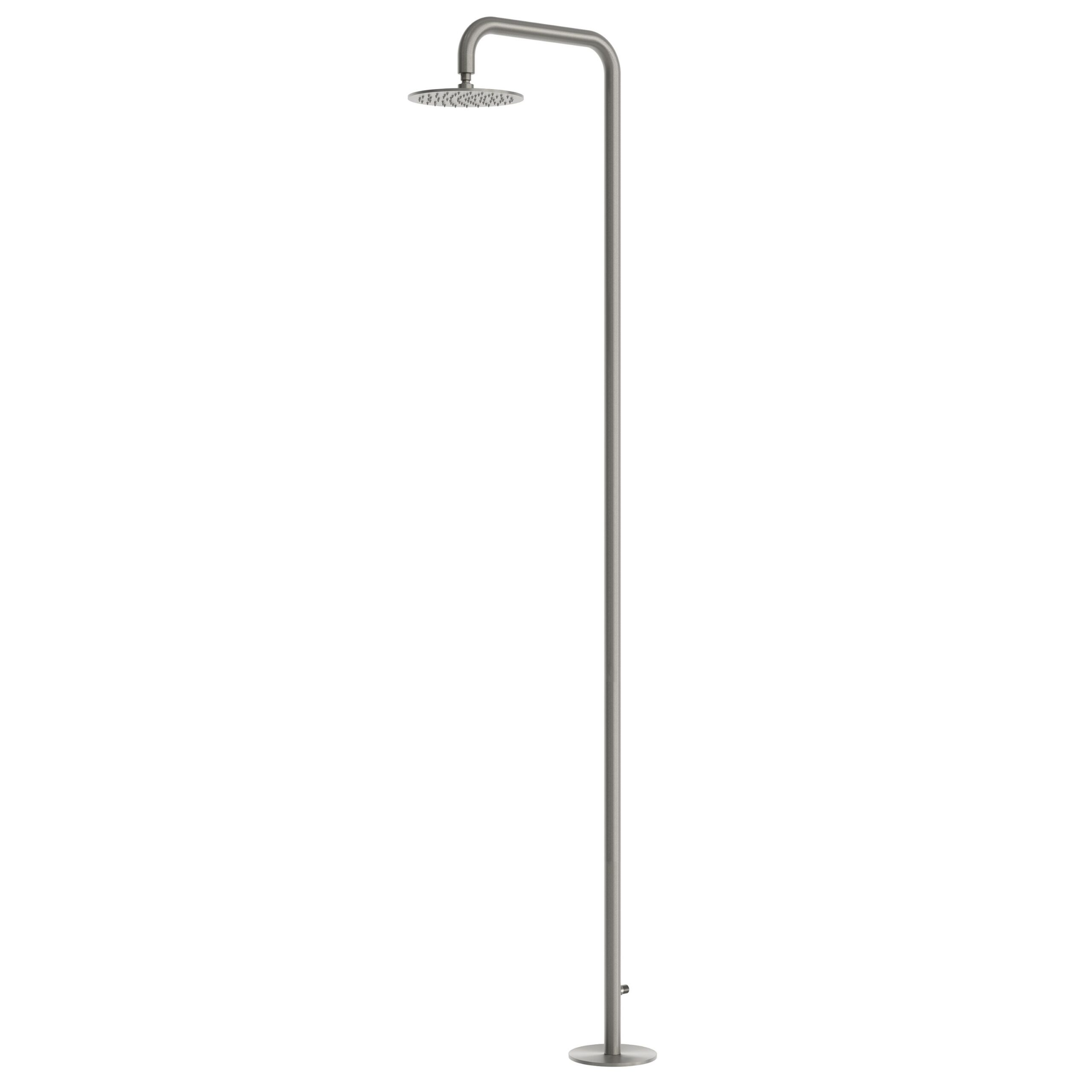 Douche exterieure acier inox AISI 316L couleur canna di fucile avec pommeau 25 cm – Image 2
