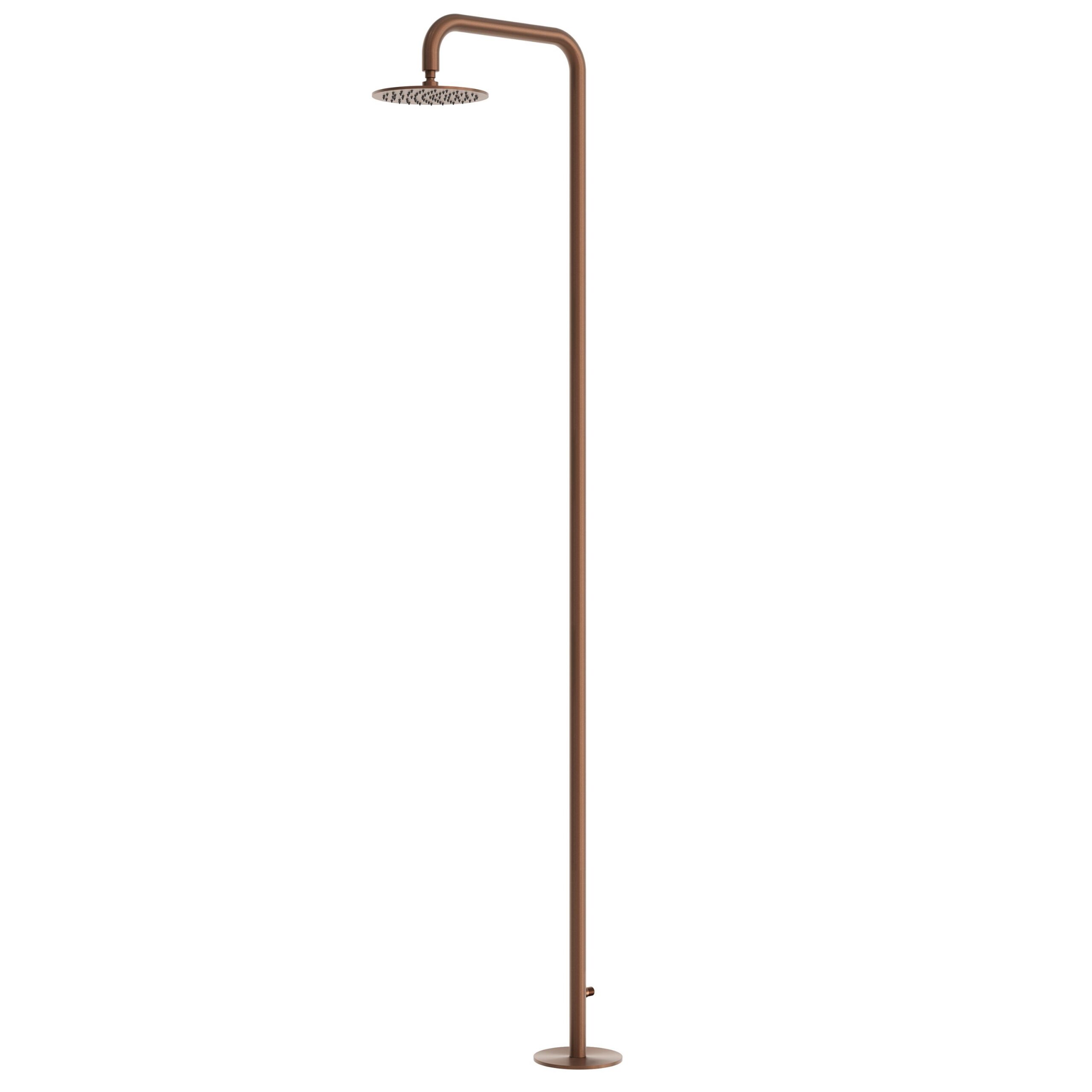 Douche exterieure inox AISI 316L PVD or rose eau froide pomme Ø25 cm – Image 2