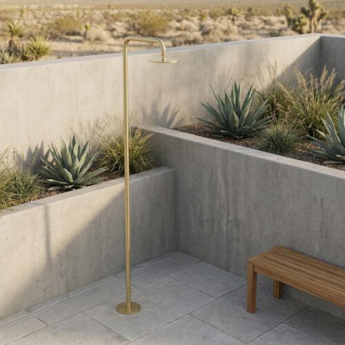 Douche exterieure inox AISI 316L PVD or eau froide Ø25 cm 12