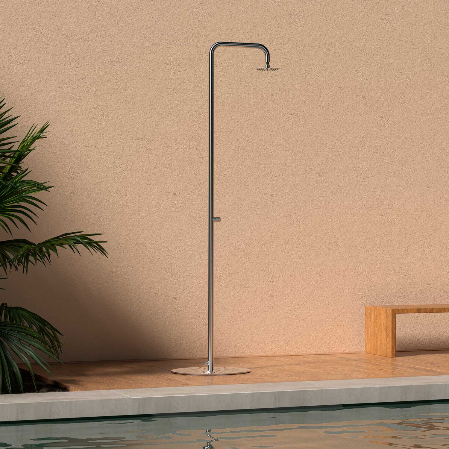 Douches de piscine transportables en acier inoxydable