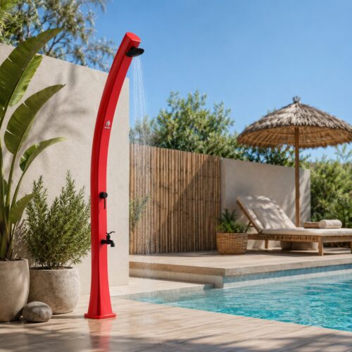Douche solaire Sined 25L 226cm PEHD laiton anticalcaire housse