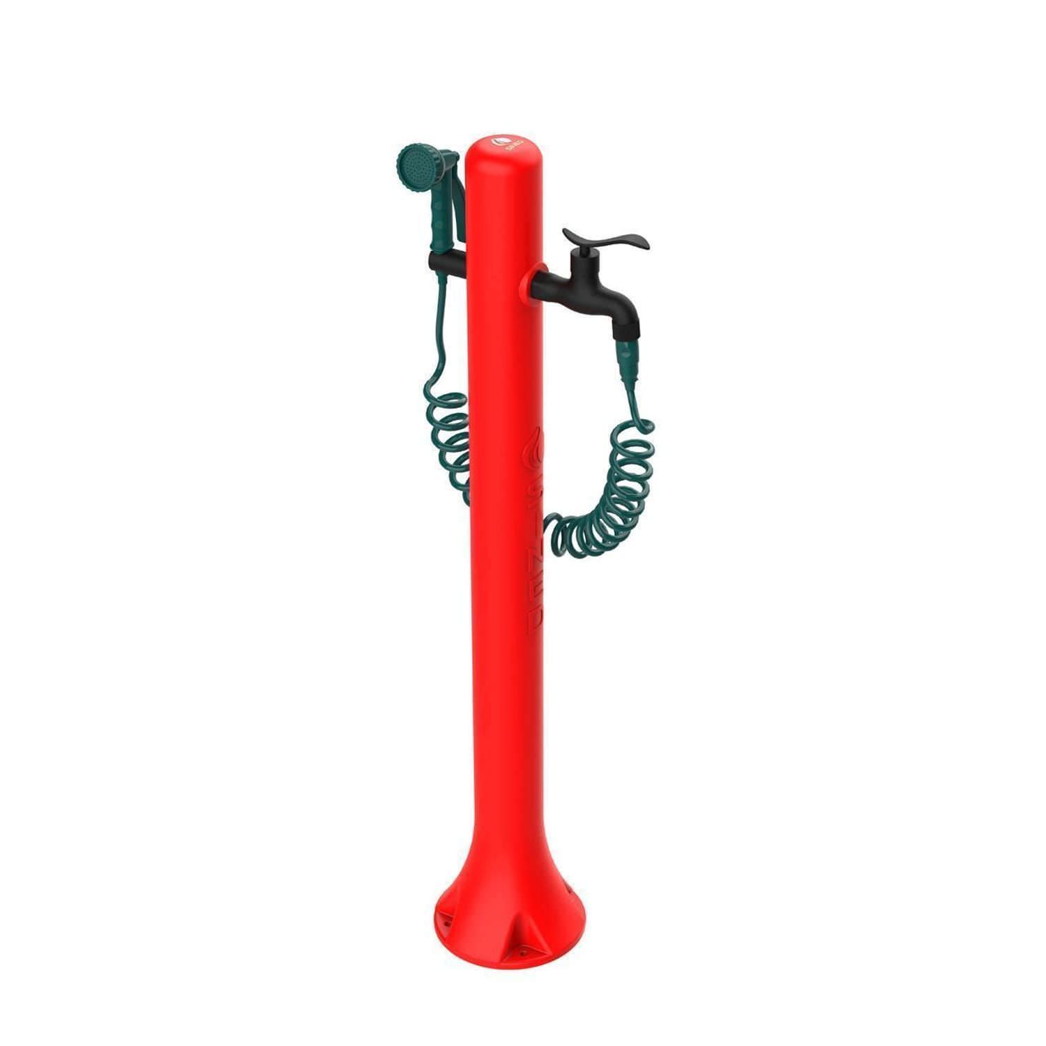 Fontaine de jardin rouge en polyethylene HD avec tuyau de 75 m et 8 jets – Image 2