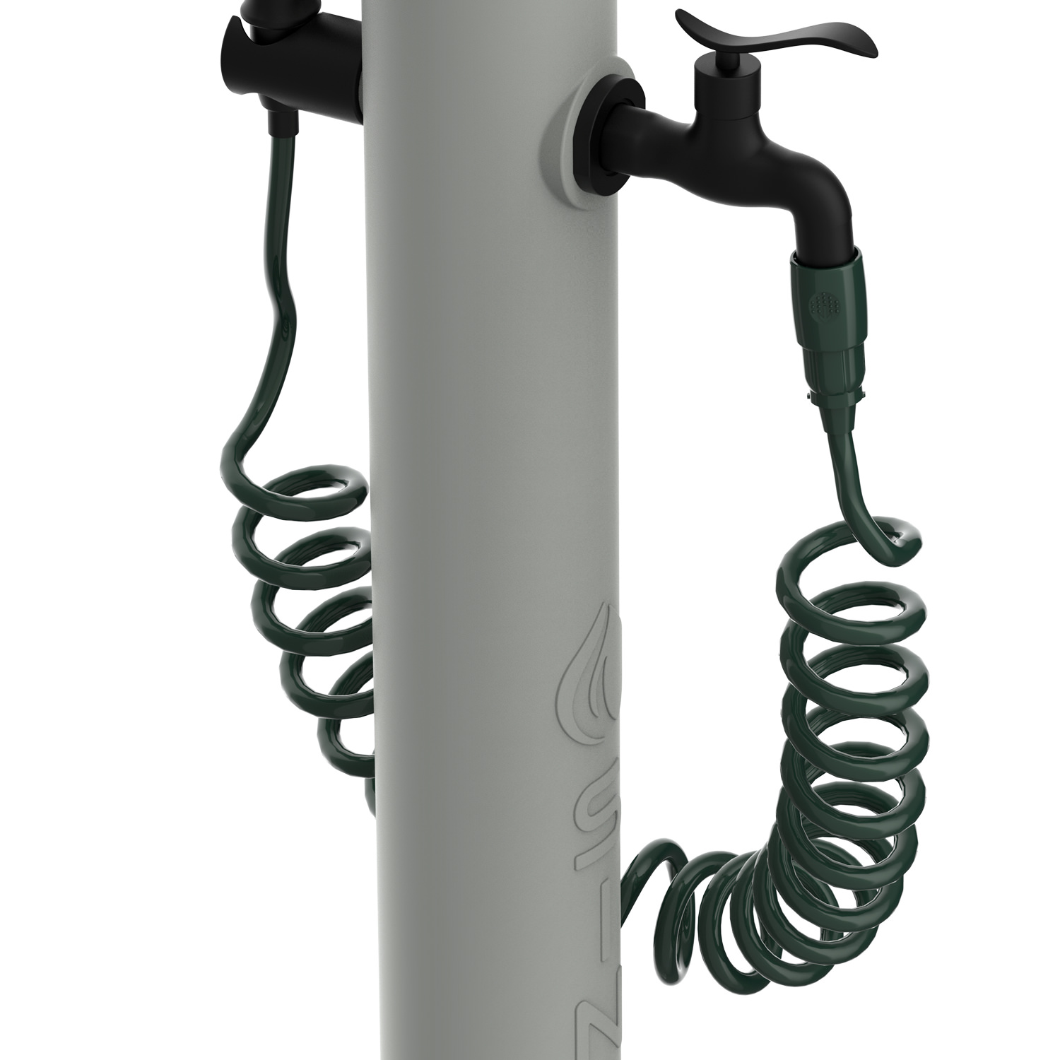 Fontaine de jardin en polyethylene HD taupe tuyau 75 m pistolet 8 jets – Image 3