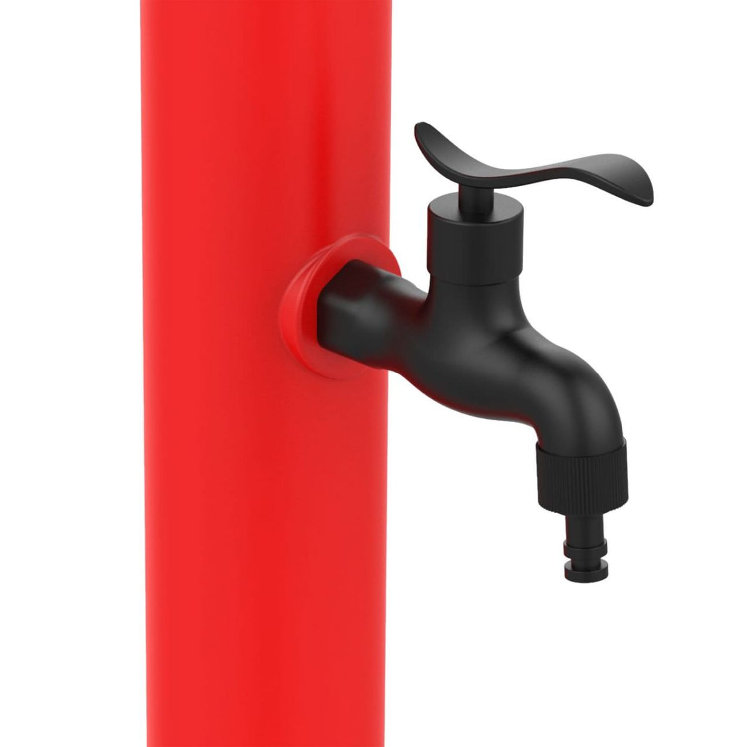 Fontaine de jardin rouge en polyethylene HD raccord lateral pour tuyau darrosage – Image 3