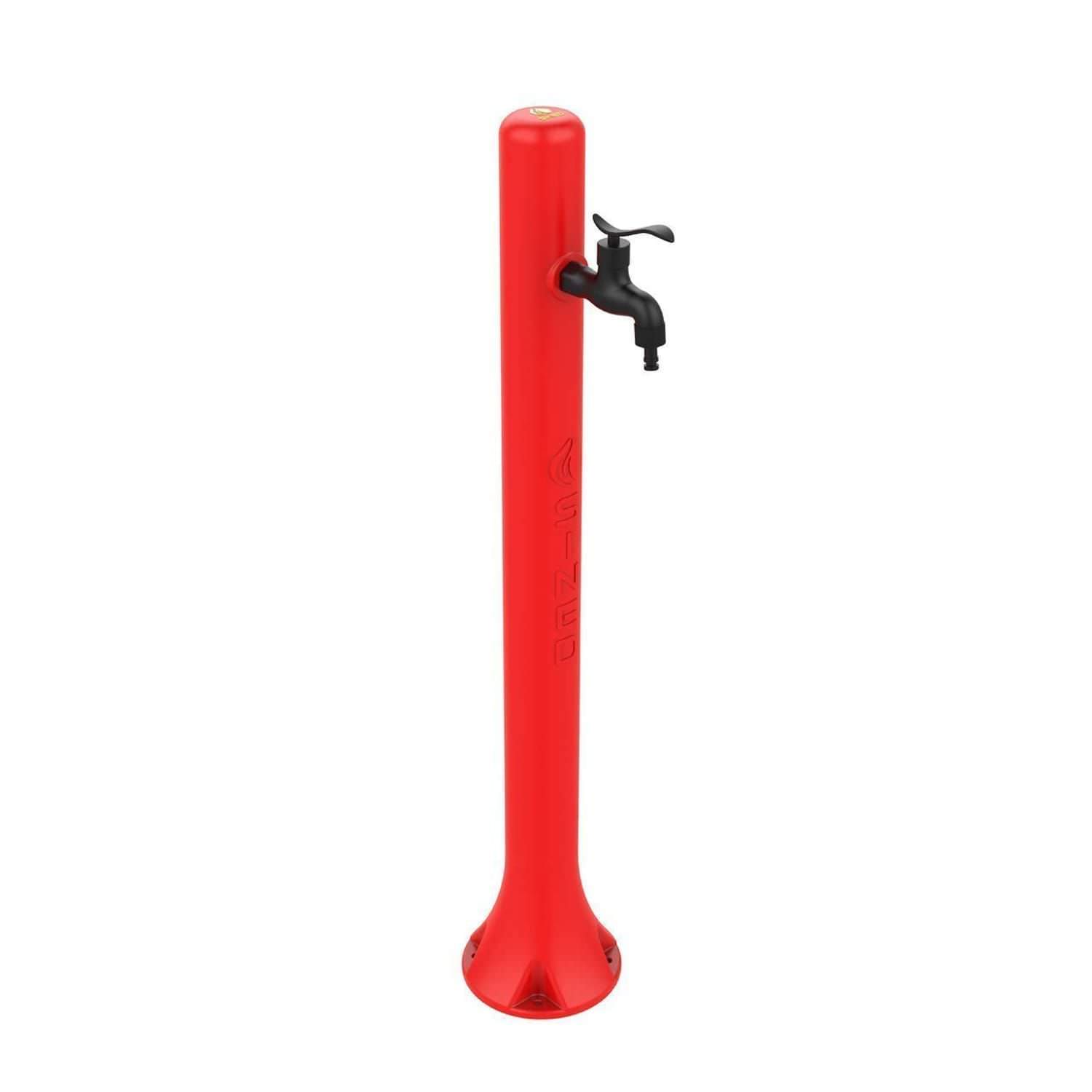Fontaine de jardin rouge en polyethylene HD raccord lateral pour tuyau darrosage – Image 2