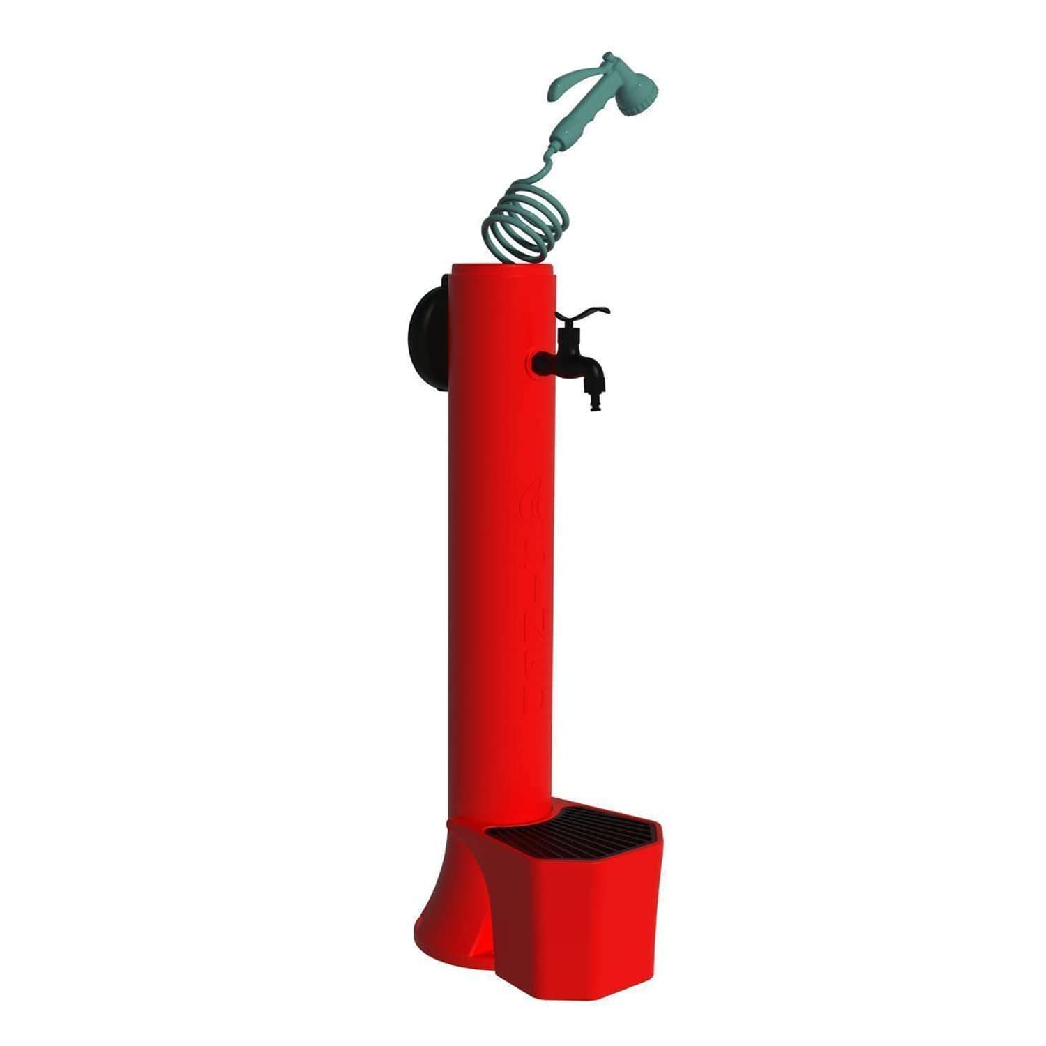 Fontaine de jardin rouge en PEHD double raccord panier et tuyau de 75 m – Image 2