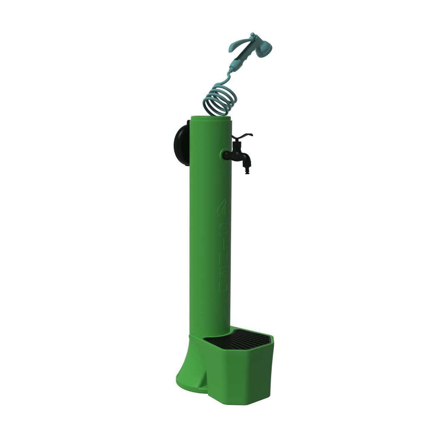 Fontaine de jardin verte en polyethylene HD double raccord et tuyau 75 m – Image 2