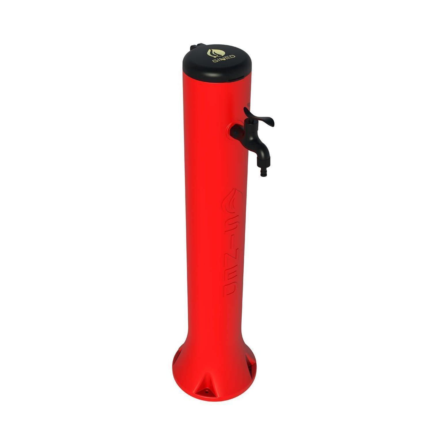 Fontaine de jardin rouge en polyethylene HD resistante aux UV et au calcaire Ø 15 × 100 cm – Image 2