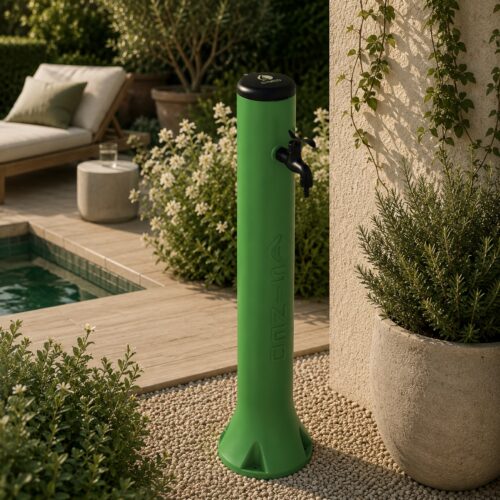 Fontaine de jardin verte en polyethylene HD resistante aux UV