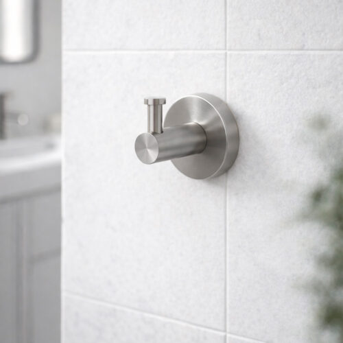 Crochet porteserviette mural inox 316L satine resistant interieur et exterieur