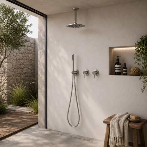 Inox — KIT-DOCCIA-SOFFITTO-ACQUA-FREDDA-CORTO-25-INOX