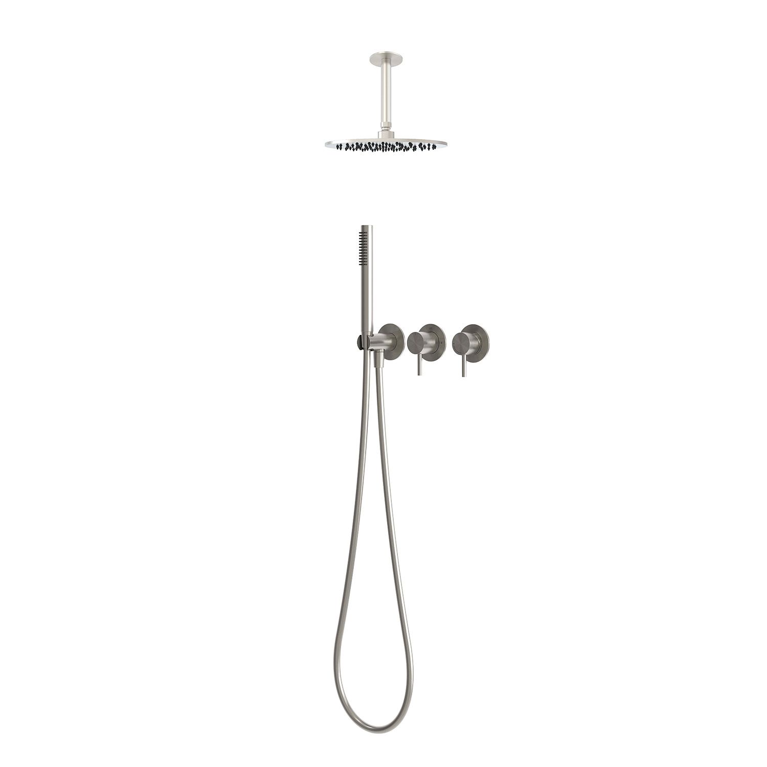 Kit douche plafond eau froide 30 cm inox acier inox 316L