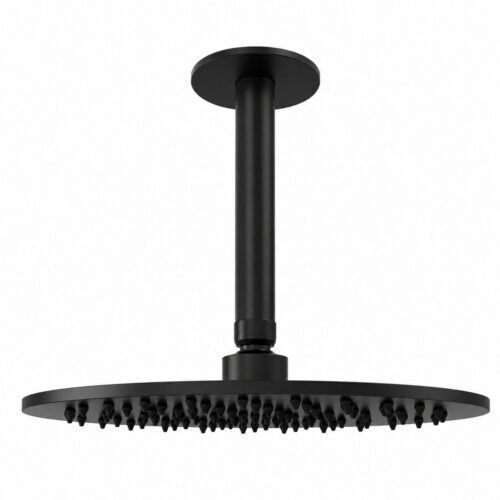 Kit bras de douche plafond 25 cm noir en acier inox 316L