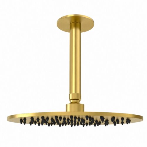 Kit bras de plafond 25 cm pommeau or acier inox 316L