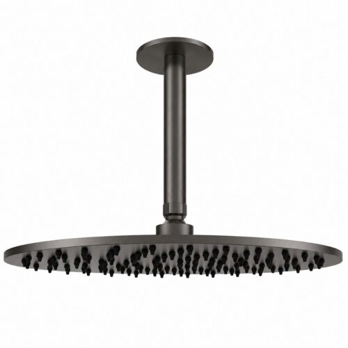Kit douche plafond 30 cm acier inox 316L finition canna fucile gun metal