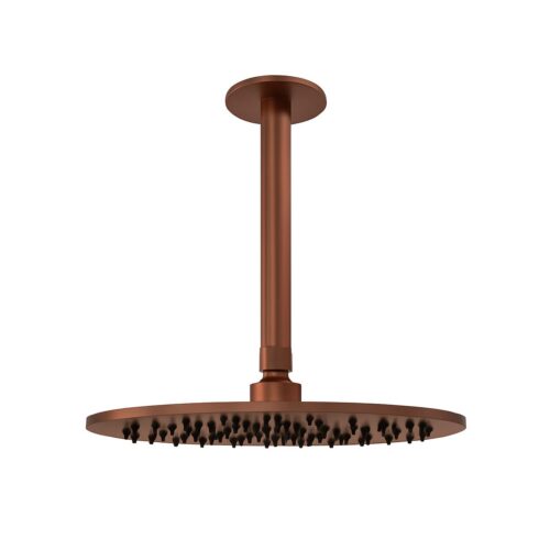 Kit 25 cm de douche a plafond en acier inoxydable satine finition or rose