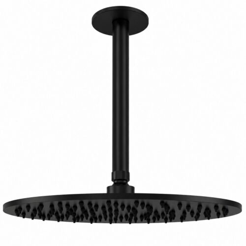 Kit bras plafond pour pommeau noir 30 cm acier inox 316L
