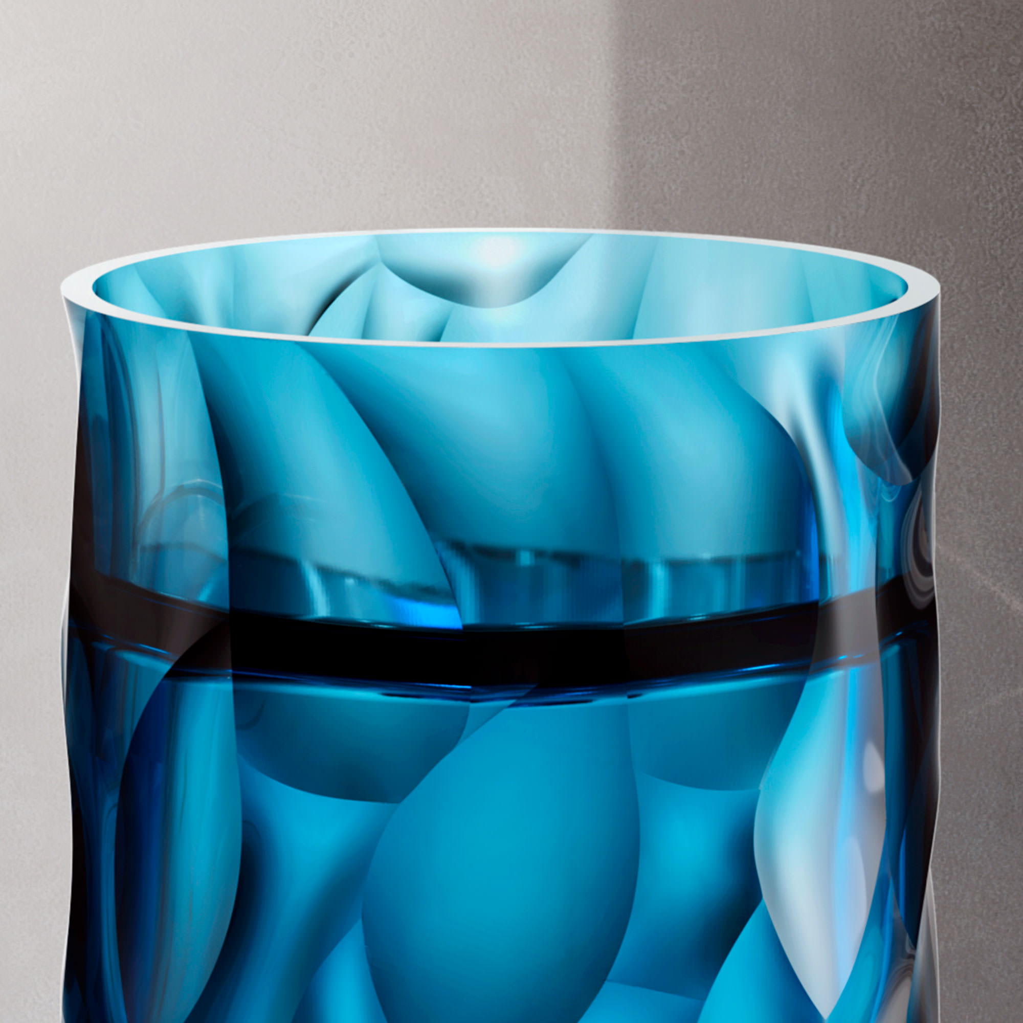 Lavabo autoportant bleu en resine transparente 90x45 cm pour interieur et exterieur – Image 4