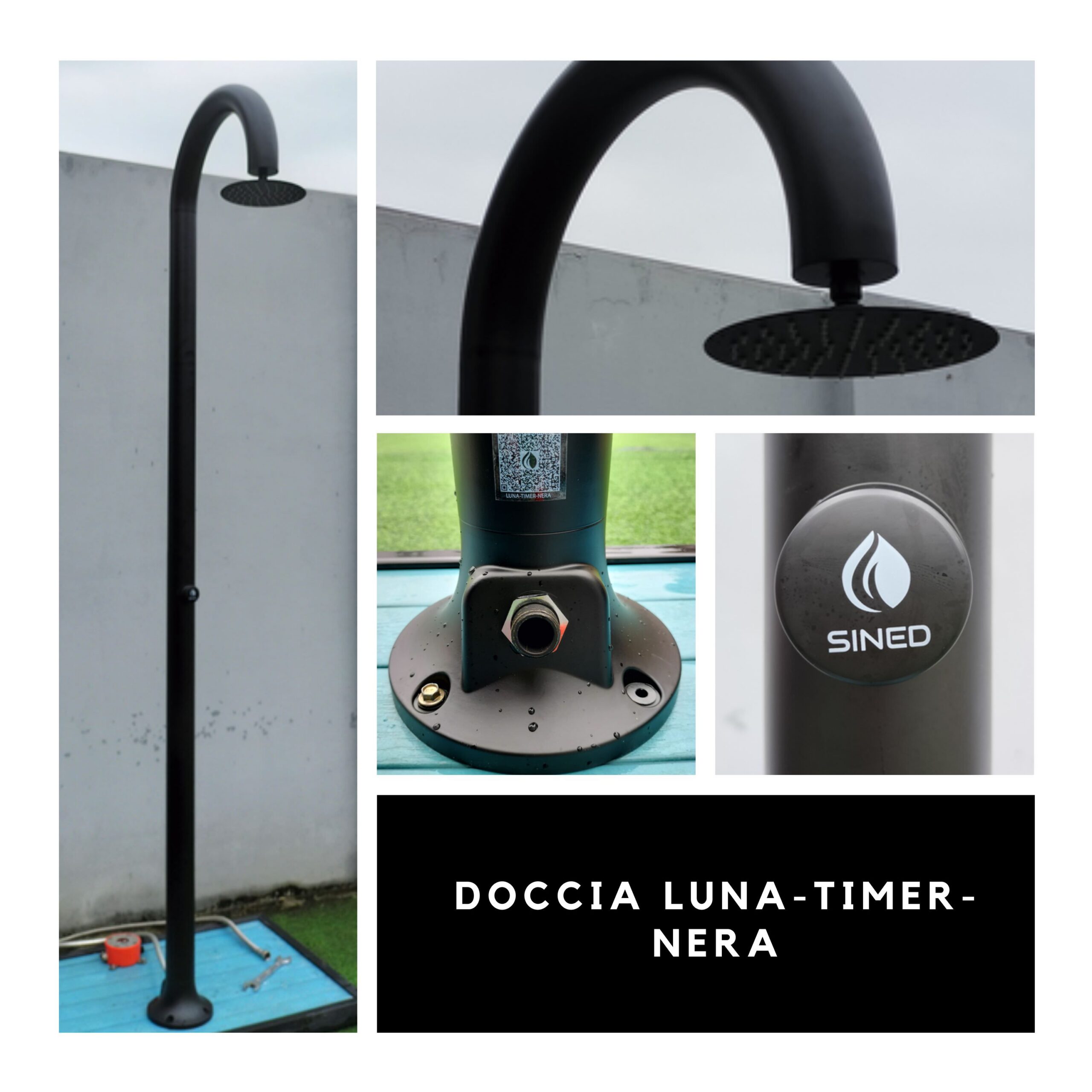 Douche a Eau Froide Temporisee En Aluminium Sined Luna Timer Black – Image 5