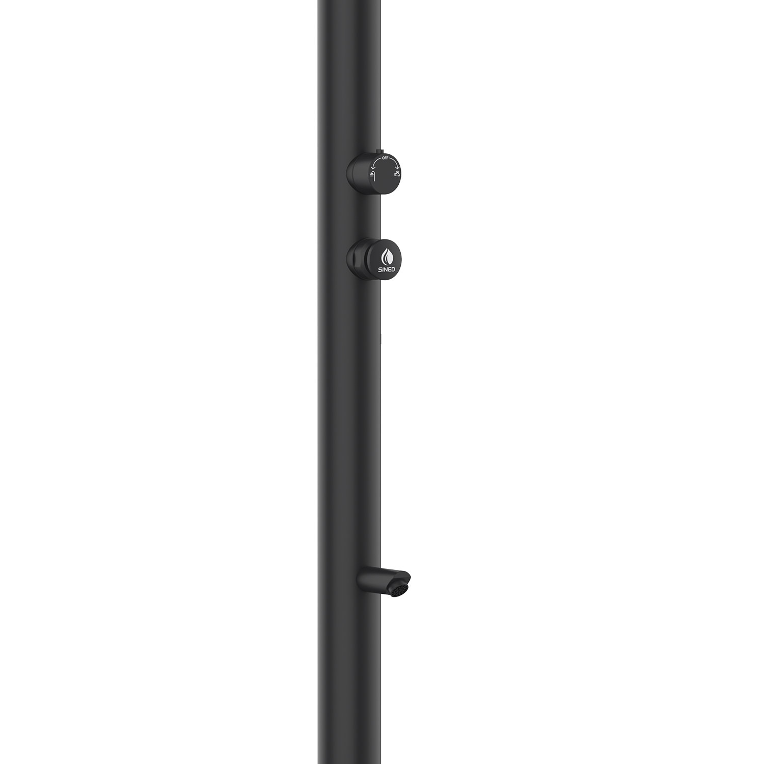 Douche noire en aluminium avec minuterie lavage pieds double entree eau – Image 3