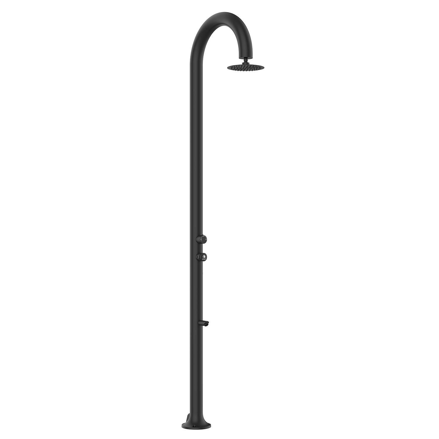 Douche noire en aluminium avec minuterie lavage pieds double entree eau – Image 2