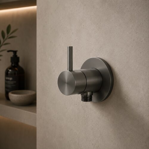 Mitigeur douche mural avec raccord shattaf acier inox 316L canna di fucile