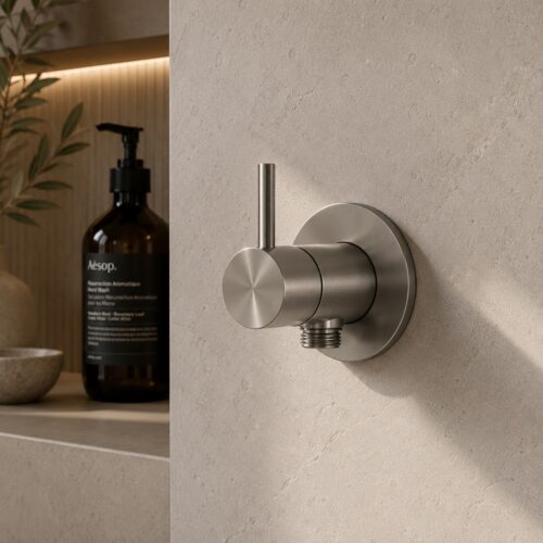 Mitigeur douche mural raccord shattaf inox acier inoxydable 316L