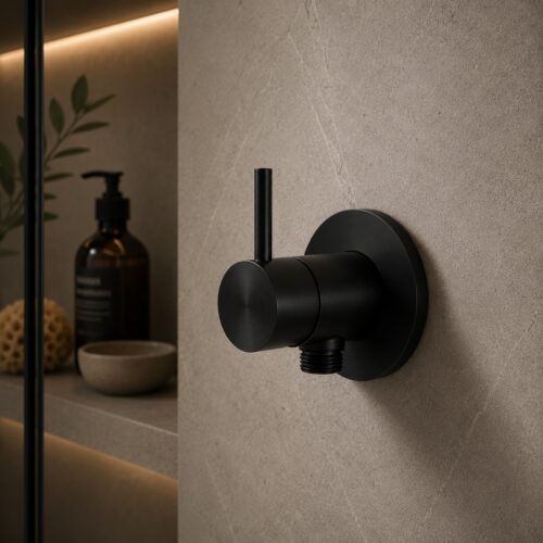 Mitigeur douche shattaf mural noir en acier inox 316L anticorrosion